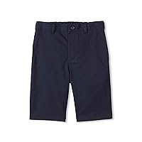 French Toast Boys' Adaptive Flat Front Shorts with Hook and Loop Closure and Elastic Waist