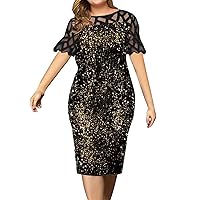 Women 2024 Floral Print Dresses Plus Size Short Sleeve Cutout Ruffle Swing Flowy A Line Maxi Long Maxi Sun Dress