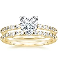 Moissanite Solitaire Ring, 3.0ct Heart, Sterling Silver, Wedding Engagement Gift
