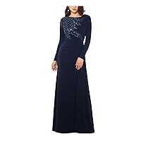 Xscape Womens Ruched Gown Dress