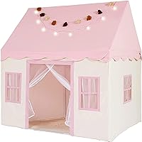 Large Kids Tent with mat, Star Lights, Tissue Garland, Play Tent Indoor & Outdoor, Kids Play Tent for Girl & Boy Aged 3+, Kids Tent for Toddler, 52