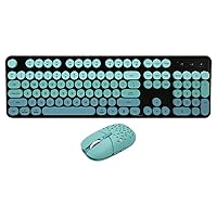 Wireless Keyboard Mouse Combo, 104 Keys Gaming Keyboard and Mouse Set, Low Noise, Colorful Keyboards with 3 DPI Adjustable Gaming Mouse for Windows, Computer, Desktop, PC (Mixed Color Blue)