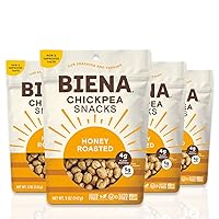 Crispy Roasted Chickpea Snacks-Honey Roasted, High Protein Snacks, High Fiber Snacks, Gluten Free, Plant-Based, Allergy Friendly, Non-GMO, Healthy Snacks for Adults and Kids, 4-Pack 5 Ounce Bags