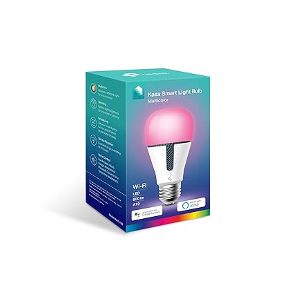 Kasa Smart Bulb, 850 Lumens, Full Color Changing Dimmable WiFi LED Light Bulb Compatible with Alexa and Google Home, A19, 9.5W,2.4Ghz only, No Hub Required 1-Pack(KL130)