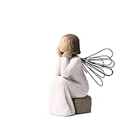 Willow Tree Angel of Caring, Always There, Listening with a Willing Ear and an Open Heart, Expressing Appreciation for Teachers, Volunteers, Caregivers, Nurses, Friends, Sculpted Hand-Painted Figure