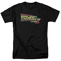 Back to The Future II Science Fiction Comedy Movie Logo Adult T-Shirt Tee Black