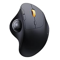 ProtoArc Wireless Trackball Mouse, EM04 Ergonomic Bluetooth Rollerball Mouse Rechargeable Computer Laptop Mouse Thumb Control Mice, Compatible with PC, iPad, Mac, Windows-Gray Ball