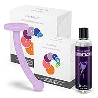 Intimate Rose Dilator Handle and 8-Pack Rectal Trainers (Sizes 1-8) and Velvet Rose Intimate Lubricant Vaginal Moisturizer 8oz.