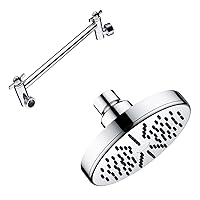 BRIGHT SHOWERS High Pressure Rain Showerhead Fixed Shower Head and Matching 5 Inch Universal Shower Head Extension Arm