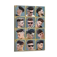 Barber Haircut Posters for Men,barber Hairstyle Guide Poster5 Poster for Room Aesthetic Posters & Prints on Canvas Wall Art Poster for Room 08x12inch(20x30cm)