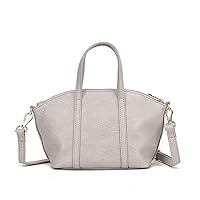 Oichy Womens Handbags and Purses Fashion Top Handle Satchel PU Leather Shoulder Bags Tote Bag Ladies Crossbody Bags (Grey)