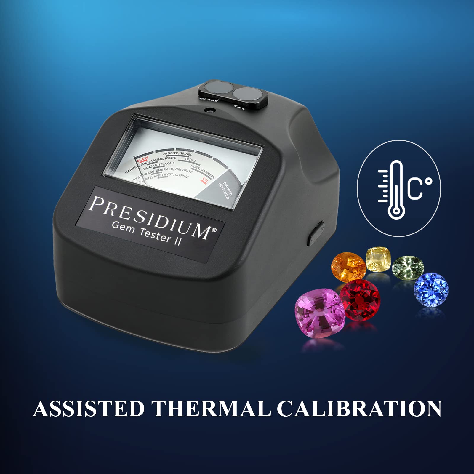 Presidium Instruments Gem Tester II (PGT II) with Assisted Thermal Calibration (ATC) for Identifying Diamonds/Moissanites and Common Colored Gemstones
