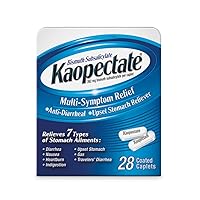Kaopectate Multi-Symptom Anti-Diarrheal& Upset Stomach Reliever, 28 Caplets, White
