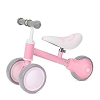 KRIDDO Baby Balance Bike, Toddler Bike for 12-24 Months, Toys Gifts for 1 Year Old Boy and Girl, 1st Birthday Gift for Baby, Soft Quiet 3 Wheels Best for Indoor & Outdoor, Pink