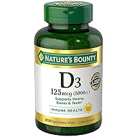 Nature's Bounty Immune Health Vitamin D3 5000 iu, Rapid Release 400 Softgels