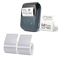 B1 Black Label Makers-Barcode Label Printer Bluetooth Portable Thermal Printer for Small Business,Address,Logo,Clothing,Jewelry, Retail+2 Rolls Asset Management Tags Label Maker Tape