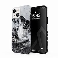 BURGA Phone Case Compatible with iPhone 14 - Hybrid 2-Layer Hard Shell + Silicone Protective Case -Disturbed Mind Savage Wild Wolf - Scratch-Resistant Shockproof Cover