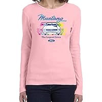 Colorful Ford Mustang Ladies Long Sleeve Shirt Legend Lives