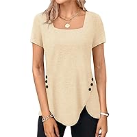 BZB Women's Sweaters Fall 2024 Lightweight Long Sleeve Square Neck Tunic Tops