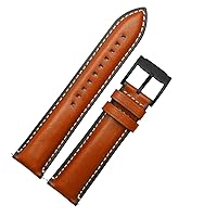 Quick Release GenuineLeather Watch Strap for Fossil FTW1114 4016ME3110 FS5436 24 20 22mm watchband for Huawei pro 2 Gear S2 S3 (Color : Brown Black Clasp, Size : 22mm)