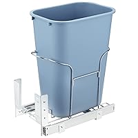 VEVOR Pull-Out Trash Can, 35L Single Bin, Under Mount Kitchen Waste Container with Slide, Handle and Door Mounting Kit, 110 lbs Load Capacity Heavy Duty Garbage Recycling Bin for Kitchen Cabinet, Sink