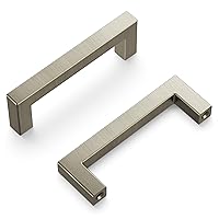 Hickory Hardware 1 Pack Solid Core Kitchen Cabinet Pulls, Luxury Cabinet Handles, Hardware for Doors & Dresser Drawers, 3 Inch Hole Center, Stainless Steel, Skylight Collection