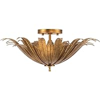 Capital Lighting Eden - 3 Light Semi-Flush Mount in Bohemian Style-8.5 Inches Tall and 18 Inches Wide-Antique Gold Finish