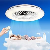 LED Ceiling Fan with Lighting Remote Control 80 W Fan Light Dimmable Adjustable Wind Speed Invisible Quiet Fan Ceiling Light Modern Children's Room Bedroom Chandelier