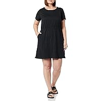Amazon Essentials Women's Short Sleeve Elastic Waist Cotton Jersey Minidress