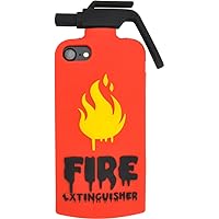 PLATA IP7-4070RD iPhone 7 / iPhone 8 / iPhone SE 2nd Generation Case, Fire Extinguisher Case, Silicone Cover, iPhone 7 8 (Red), Red