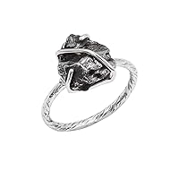 Meteorite Rock Ring Jewelry For Unisex, Genuine Raw Meteorite Ring in 925 Sterling Silver