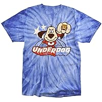 Popfunk Underdog Flying Logo Tie Dye Adult Unisex T Shirt (X-Large) Royal Monochrome