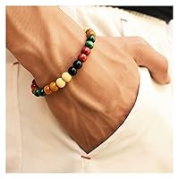 Bracelets Volcanic Stone Bracelets for Men Natural Moonstone Bead Tibetan Buddha Bracelet Chakra Lava Diffuser Bracelets braclets (Length : 21cm, Metal Color : 13)