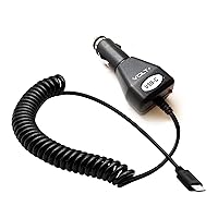 Quick Charge 2.1A Heavy Duty MicroUSB Plug-in Car Compatible with Electric Cigarette Vehicle Charger! (5FT Coiled Cord)