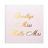 Naler Pink Guest Book Wedding Guest Book Photo Album Hard Cover Book with Rose Gold Foil for Wedding Favors Bridal Shower Games Bachelorette Party Supplies, 30 Pages, 7.8”x7.8”