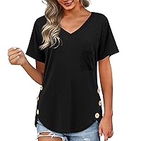 Sexy Long Sleeve Tops for Women Party Club Night Women's Short Sleeve Split V Neck T Shirts Blouses Ribbed Fab