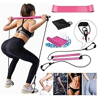Exercise Resistance Band Yoga Pilates Bar Reformer Kit Pilates Stick Hip Fitness Back Stretcher Home Gym Workout Equipment