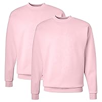 2 pack pale pink crewneck sweatshirt hanes fleece pullover