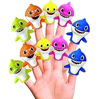 Nickelodeon Baby Shark 10 Pc Finger Puppet Set - Party Favors, Educational, Bath Toys, Story Time, Floating Pool Toys, Beach Toys, Finger Toys, Playtime