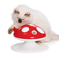 Catit Senses 2.0 Mushroom - 360 Degree Interactive Feather Toy for Cats with Two Play Modes