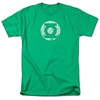 Green Lantern Superhero T-Shirt – Distressed Lantern Logo Kelly Green Adult Tee