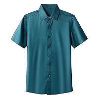Hawaiian Shirts for Men White Lightweight Tshirt Custom Button Up Shirts for Men Blue Plaid Shirt Short Sleeve