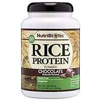 NutriBiotic Chocolate Rice Protein, 1 lb. 6.9 oz | Low Carb, Vegetarian & Keto-Friendly Raw Protein Powder | Grown & Processed Without Chemicals, GMOs or Gluten | Easy to Digest & Nutrient-Rich