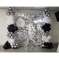 Shimmer Wall Backdrop - 24pcs Decorations Panel | Wedding, Birthday, Anniversary, Engagement & Bridal Shower Party Decor Panel (Silver)