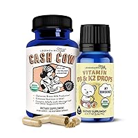 Cash Cow + Baby Vitamin D3 & K2 Liquid Drops, Nourishing Moms & Babies - Breastfeeding Support with Vital Daily Nutrients for Baby's Growth