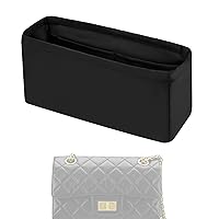 Purse Handbag Silky Organizer Insert Keep Bag Shape Fits LV Chanel 2.55 22P/22A/23p/Small/Jumbo/Jumbo/Maxi Bags, Luxury Handbag Tote Lightweight Sturdy(2.55 Maxi 31,Black)