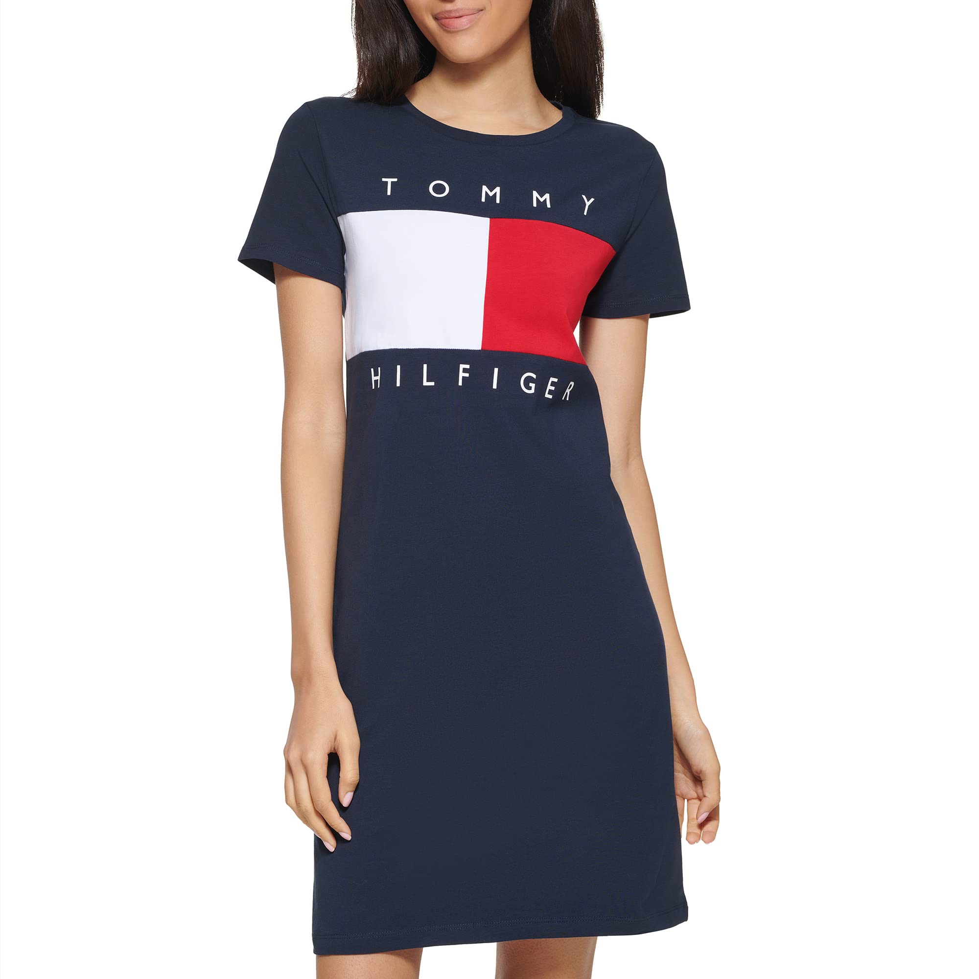 Tommy Hilfiger T-Shirt Short Sleeve Cotton Summer Dresses for Women