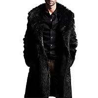 Mens Faux Fur Jackets Luxurious Coat Hip Hop Long Warm Furry Overcoats Casual Winter Windproof Fluffy Cardigan Parka