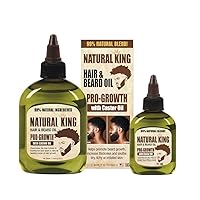 Natural King Pro-growth Castor Hair & Beard Oil 7.1 oz and 2.5 oz. Travel Size (2-PC Set)