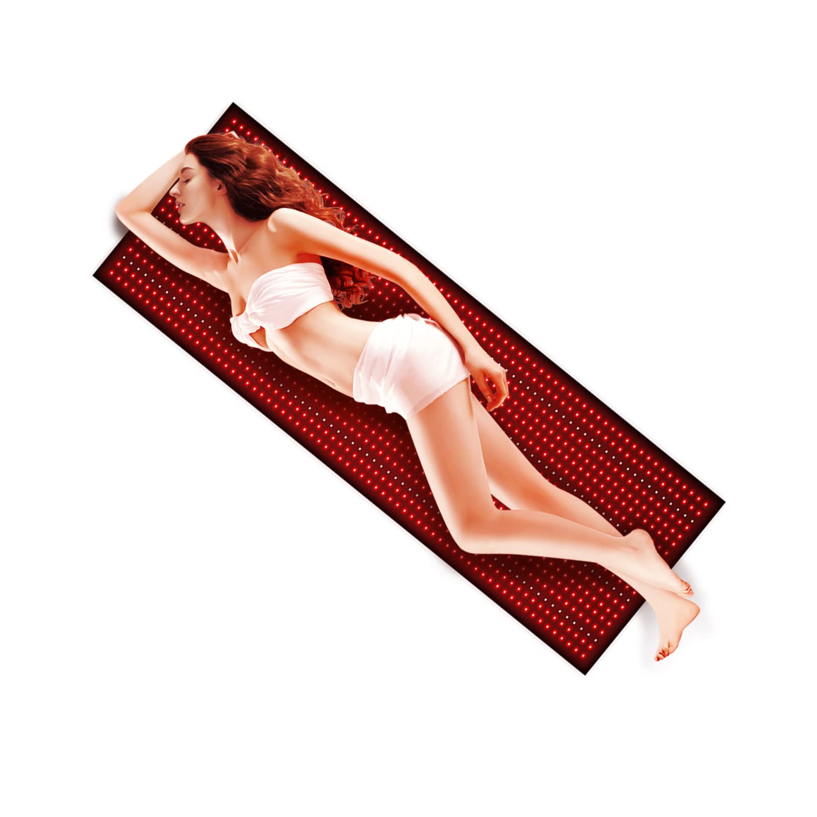 Red Light Therapy for Body Infrared Light Therapy Light Pad 1260Pcs Led Light Therapy Mat for Full Body 63 in”x27.5in”Home Laying Red Pad with Pulsing Mode,Heating Mode,Adjustable Timer